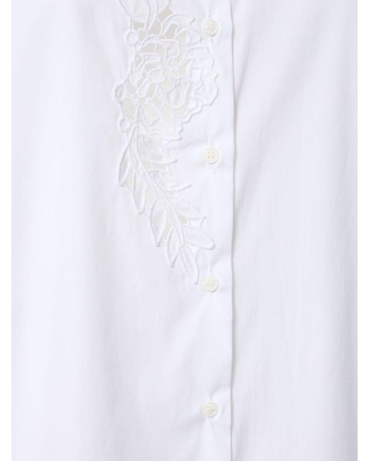 Ermanno Scervino White Langes Hemdkleid Aus Baumwollpopeline
