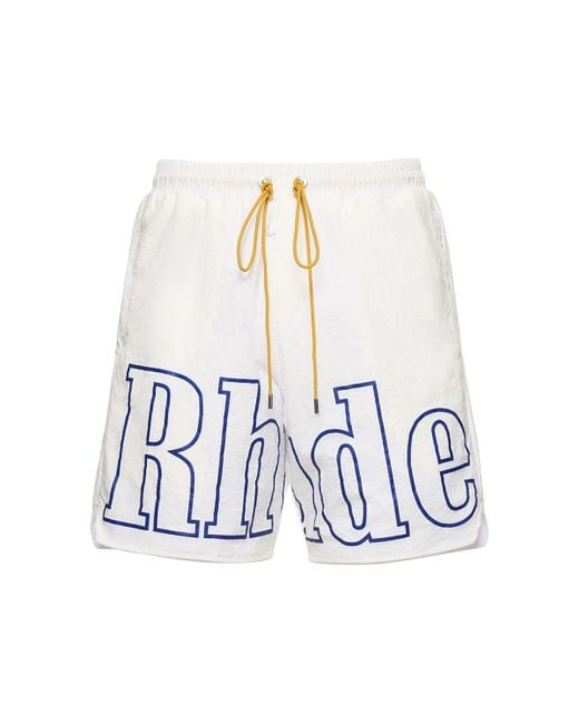 Rhude White Logo Track Shorts for men