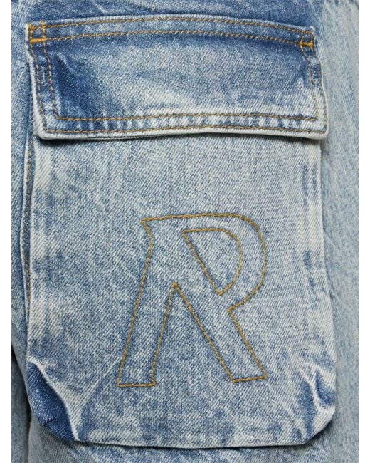 Represent Blue R3ca Denim Cargo Jeans for men