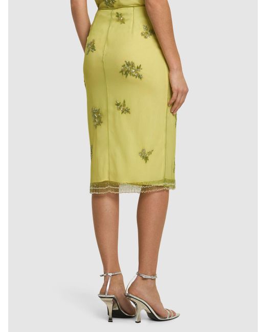 Blumarine Yellow Tüllrock Mit Kunstperlen