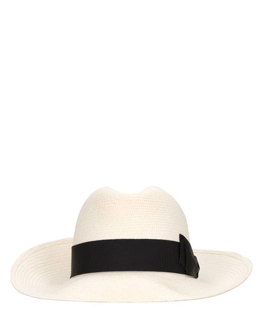 Borsalino White Claudette Fine Straw Panama Hat