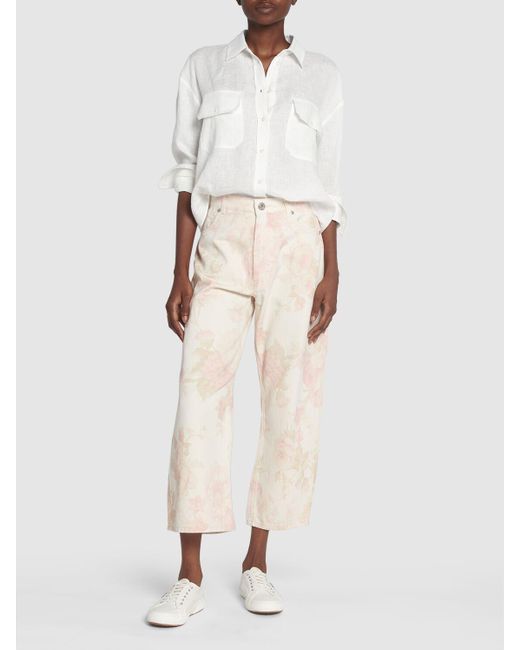 Chemise en toile de lin avec poche eureka Weekend by Maxmara en coloris White