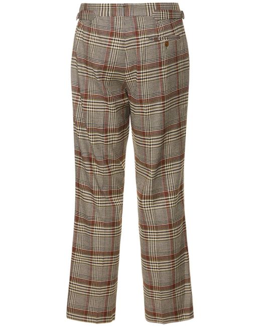 Vivienne Westwood Natural Plaid Virgin Wool & Viscose Pants for men