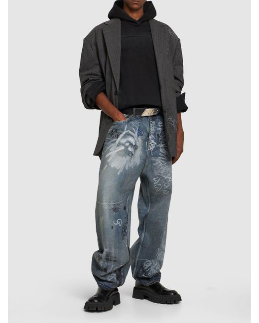 デニム・ジーパン BALENCIAGA BLUE GREY COTTON JEANS Balenciaga Baggy Jeans | Saks Fifth Avenue