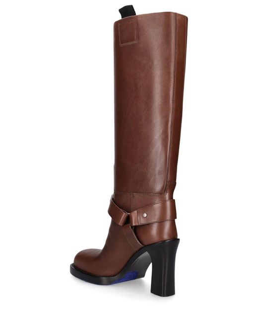 Burberry Brown 100mm Lf Stirrup Leather Tall Boots