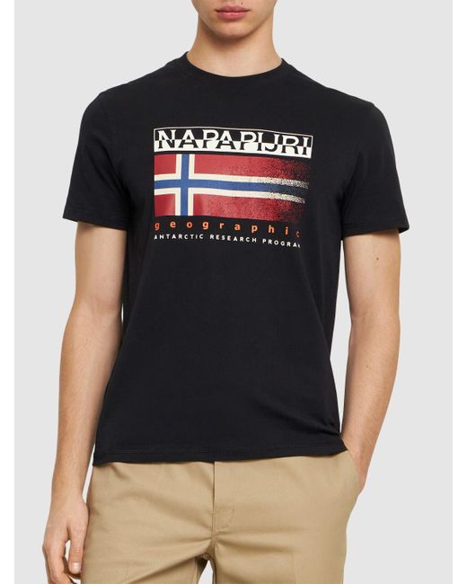 Napapijri Black S-kreis Cotton T-shirt for men