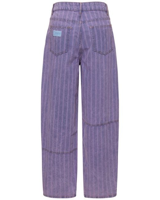 Jeans estrellados a rayas de Ganni de color Purple