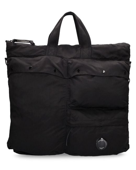 C P Company Black Nylon B Tote Bag for men