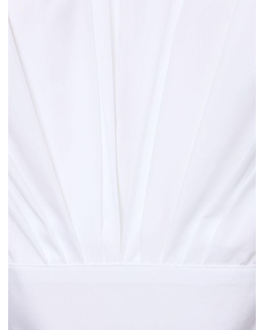 Alexandre Vauthier White Cotton Poplin S/s Flared Midi Dress