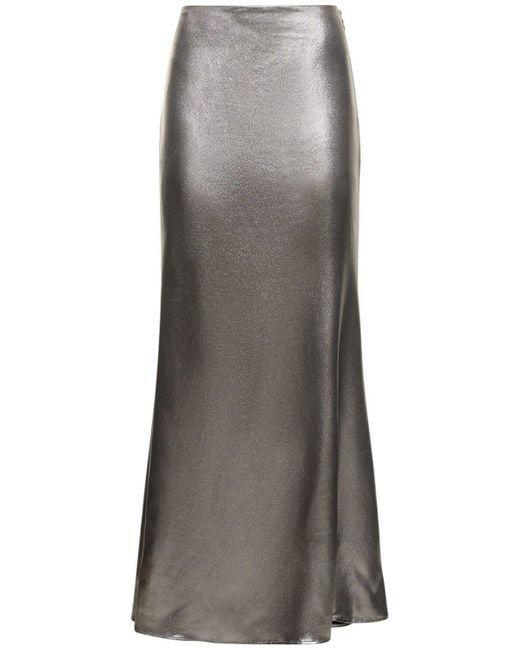 Jupe longue drapée métallisée ROTATE BIRGER CHRISTENSEN en coloris Gray