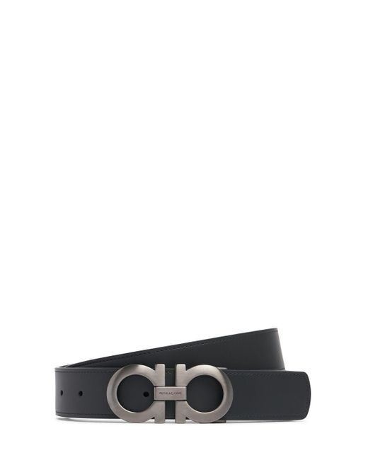 Ferragamo White 3.5cm Logo Leather Belt for men