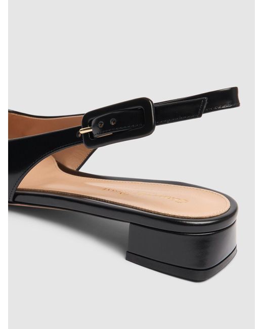 Gianvito Rossi Black 20Mm Tokio Leather Slingback Flats