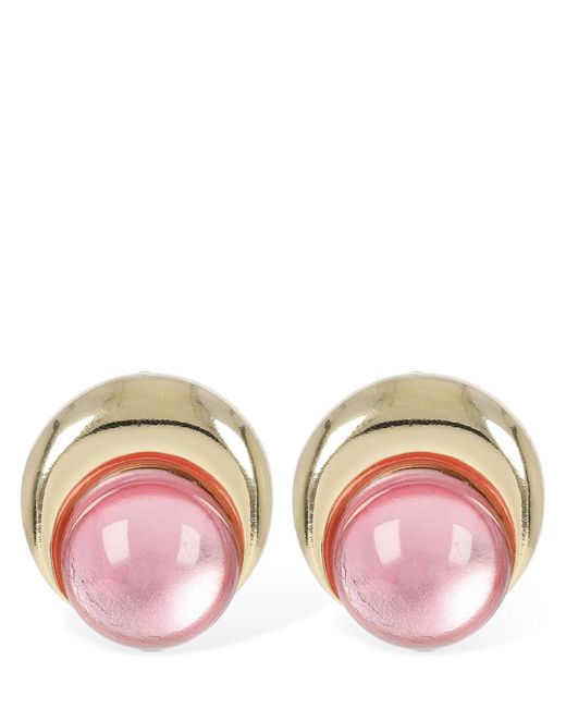 MARINE SERRE Pink Imitation Pearl Moon Earrings