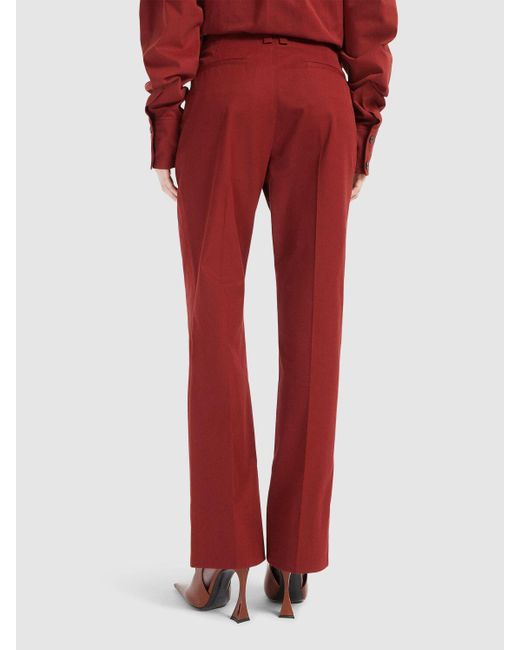Saint Laurent Red Cotton Twill Pants