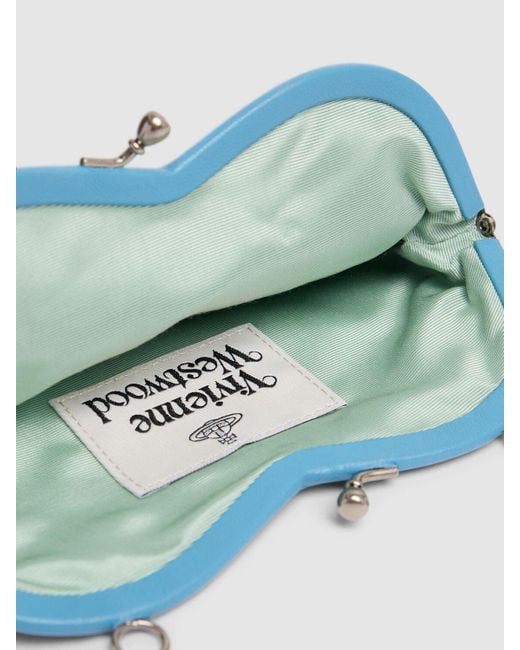 Vivienne Westwood Blue Belle Heart Frame Cotton Top Handle Bag