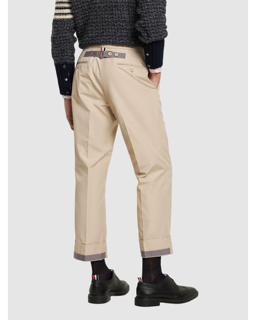 Thom Browne Natural Cotton Blend Backstrap Pants for men