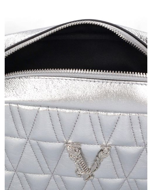 Versace Metallic Mini Schultertasche Aus Leder