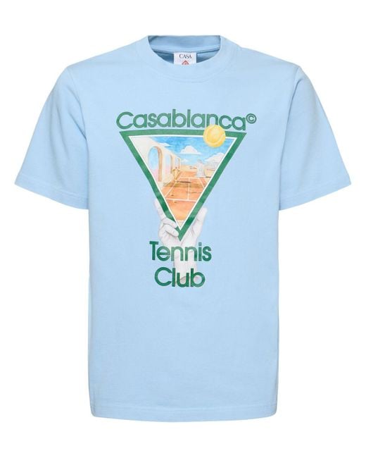 Casablanca Blue Metaphysical Tennis Icon T-Shirt for men