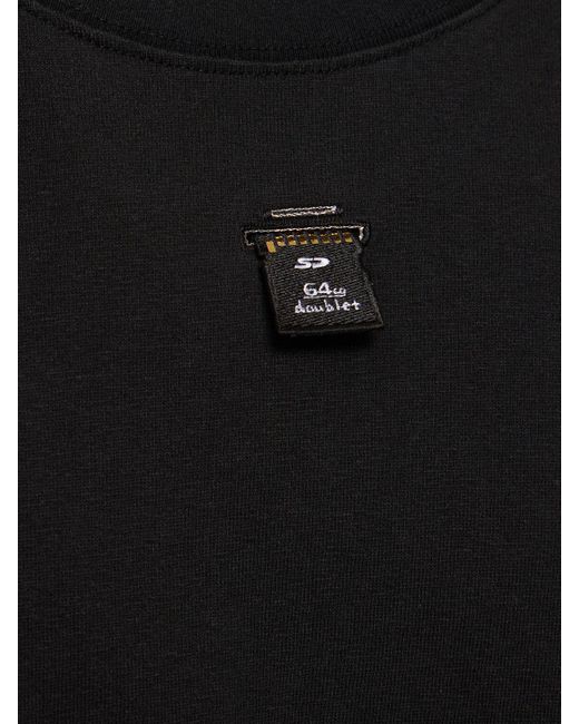 Doublet Black Sd Card Embroidery Cotton T-Shirt for men