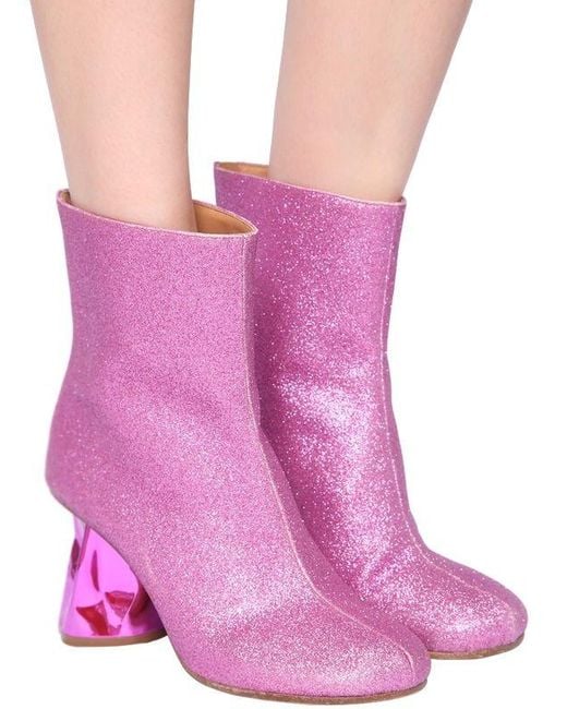fuchsia ankle boots