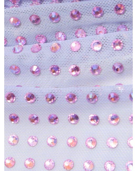 Self-Portrait Purple Top mit Strass