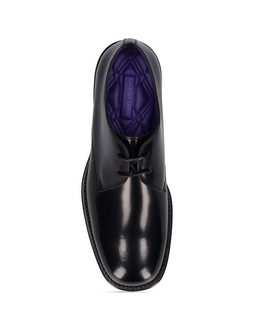 Burberry Black Mf Tux Leather Derby Shoes for men