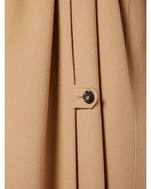Sportmax Natural Fiore Belted Wool Long Coat