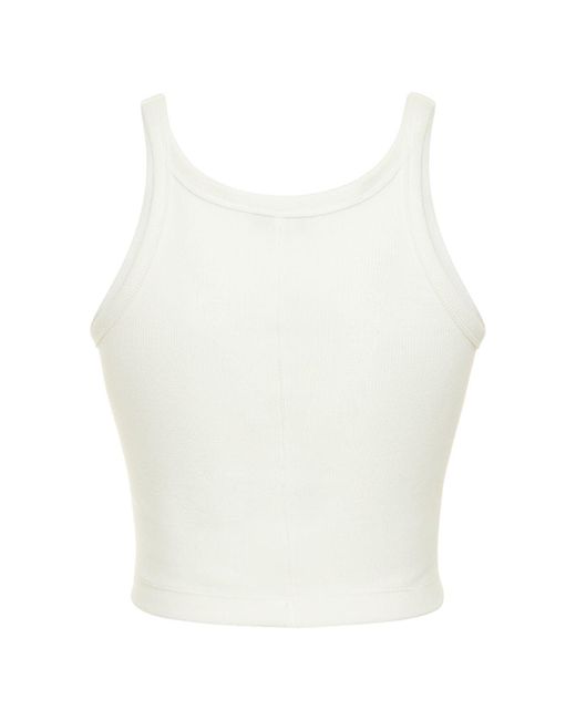 Wardrobe NYC White Hb Ribbed Stretch Cotton Tank Top