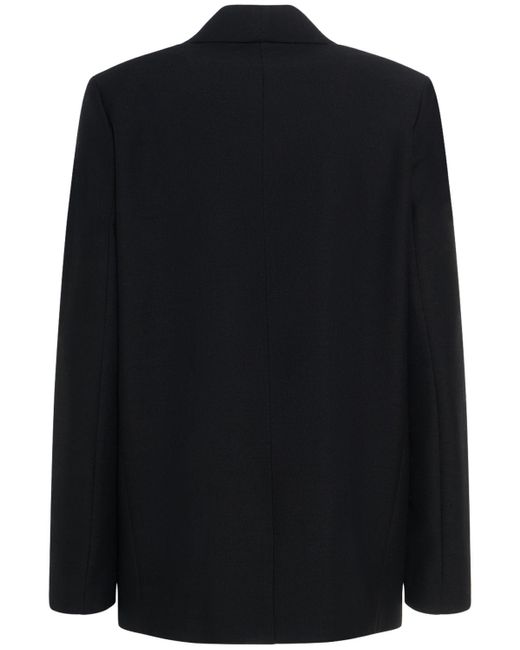 Loro Piana Black Sheri Cotton & Silk Jacket W/Wide Lapels