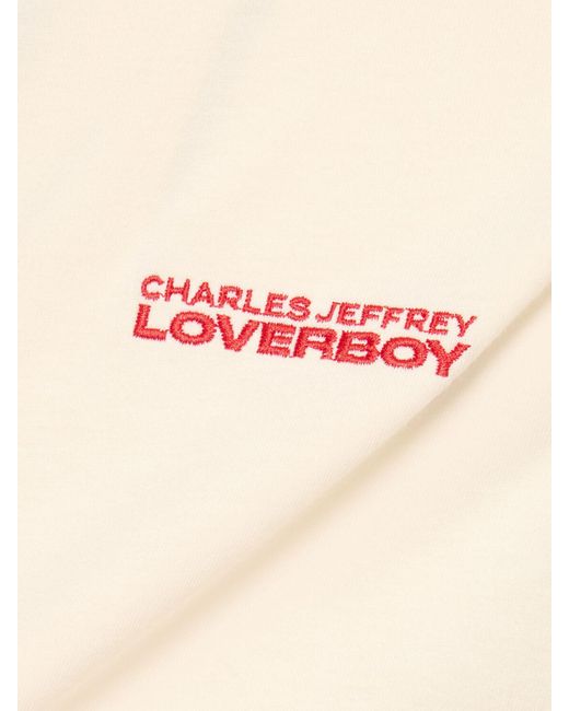 T-shirt in cotone organico con logo di Charles Jeffrey in Natural da Uomo