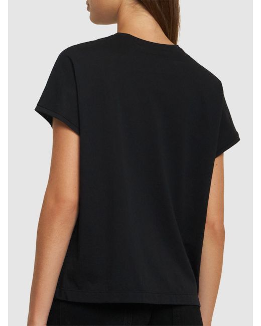 Mujer Camiseta De Jersey De Algodón Khaite de color Black
