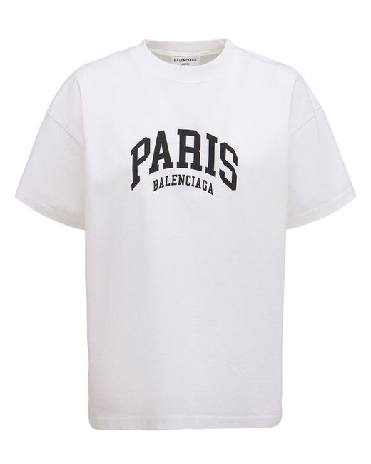 Camiseta Maison Racing De Algodón Estampada de Balenciaga de color Blanco |  Lyst