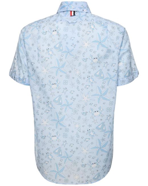 Chemise droite boutonnée en coton Thom Browne pour homme en coloris Blue