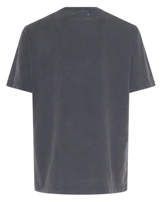Golden Goose Deluxe Brand Gray Logo Distressed Cotton Jersey T-shirt for men
