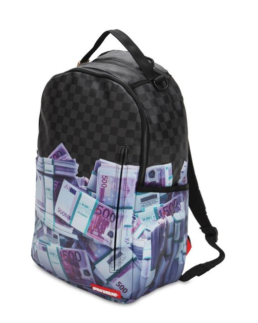 Sprayground Black Euro Money Stacks Backpack for men