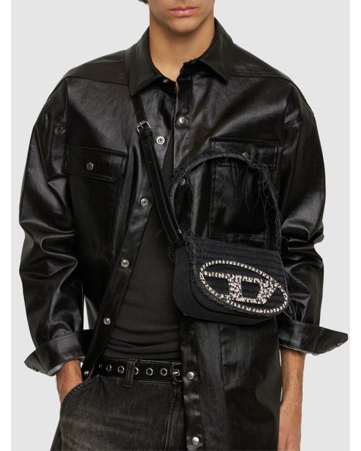DIESEL Black 1dr Leather Bag for men