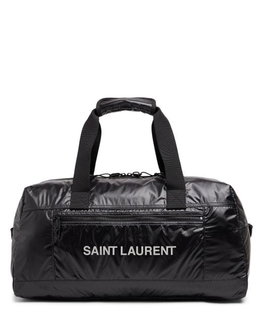 Saint Laurent Black Logo Nylon Ripstop Duffle Bag for men