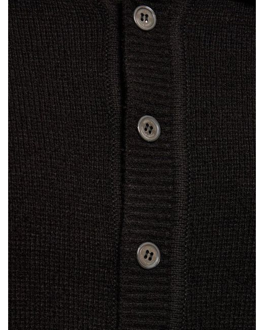 DUNST Black Open Collar Knit Cardigan