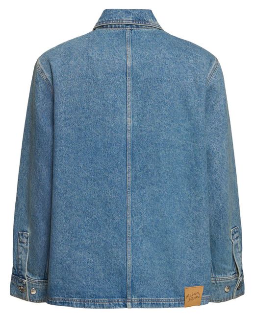 Maison Kitsuné Blue Denim Workwear Jacket for men