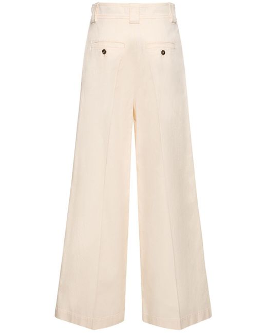 Pantaloni larghi pino in tela di cotone / cintura di Weekend by Maxmara in Natural