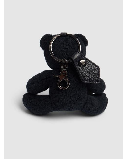 Portachiavi toweling teddy bear in cotone di Vivienne Westwood in Black