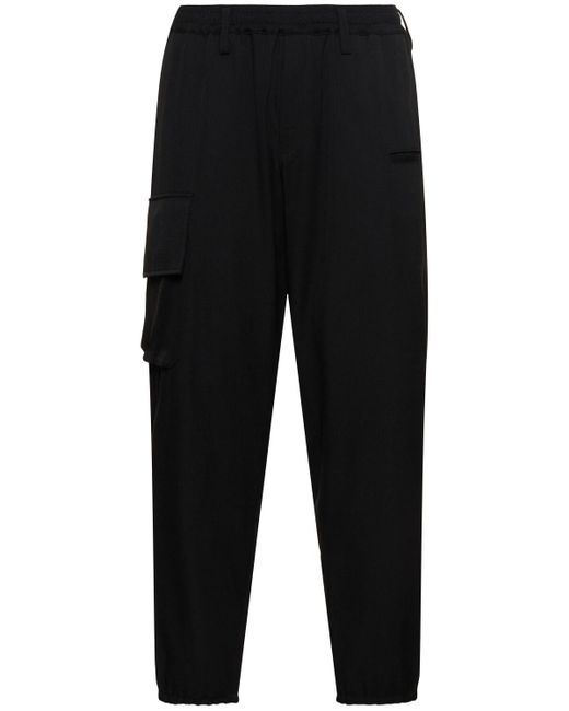 Pantalones cargo de lana Yohji Yamamoto de hombre de color Black
