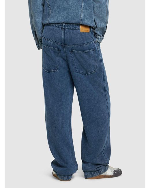 Jeans anchos de lyocell y algodón Isabel Marant de hombre de color Blue