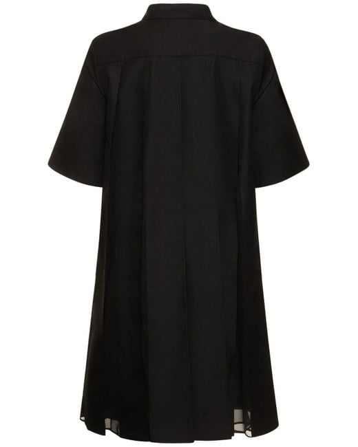 Vestido corto de punto de algodón gabardina Sacai de color Black