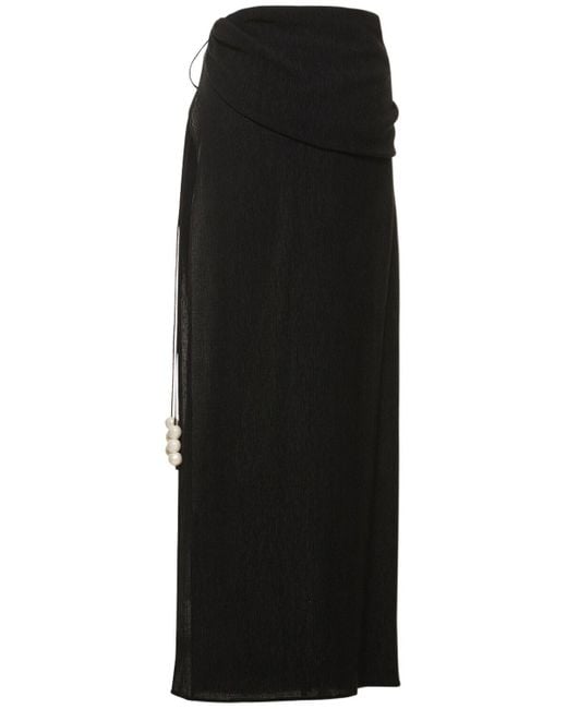 Magda Butrym Black Embellished Cutout Long Skirt