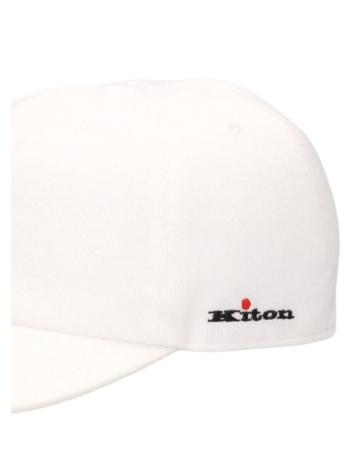 Gorra de baseball de algodón con logo Kiton de hombre de color White