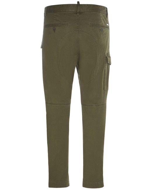 DSquared² Green Sexy Cargo Stretch Cotton Pants for men