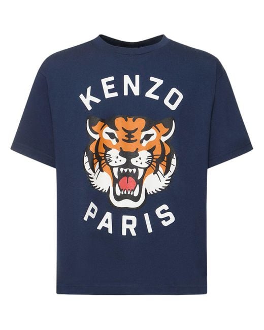 メンズ KENZO ネイビー Paris Lucky Tiger Tシャツ Blue