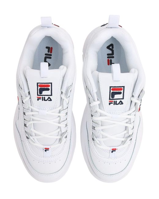 white faux leather platform sneakers