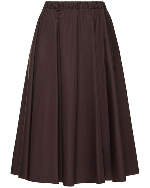 Aspesi Brown Cotton Poplin Midi Skirt